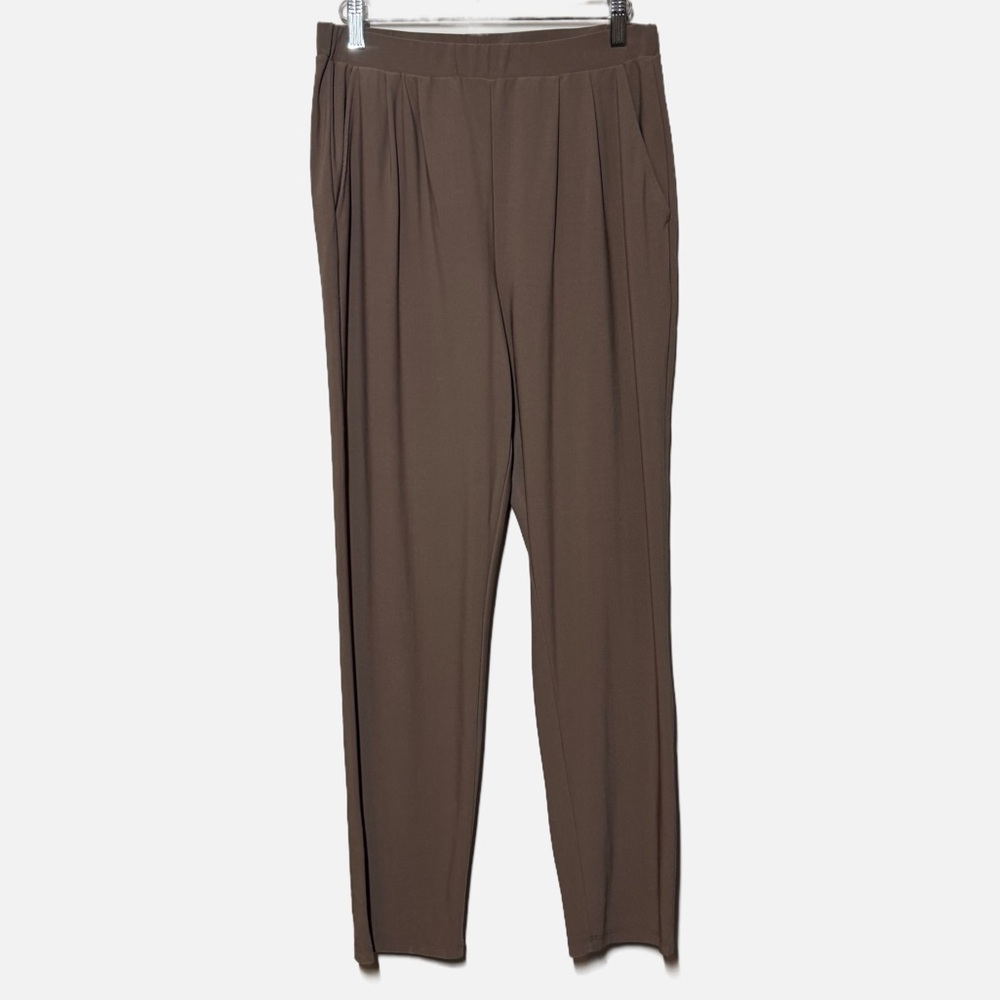 Leith tan brown pull on straight leg work pants career travel business casual M